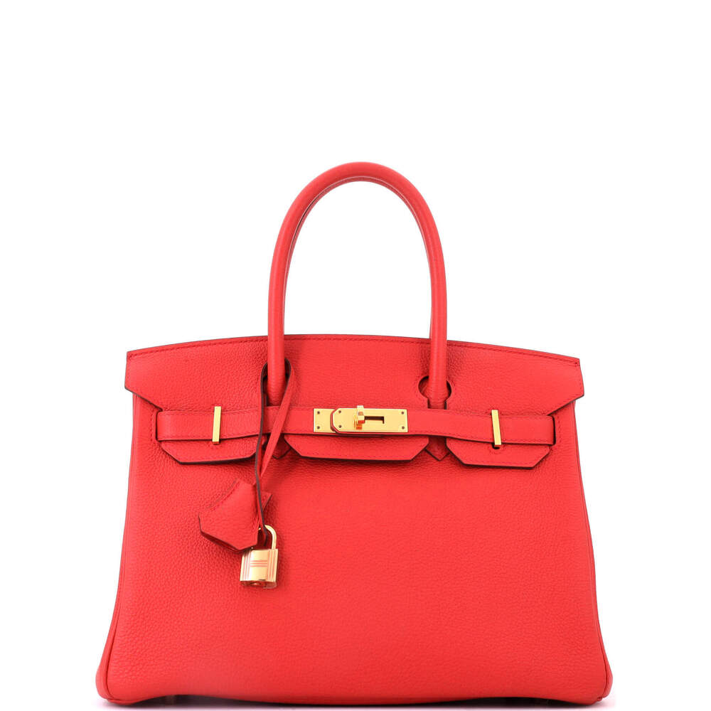 Hermes Birkin 30 Red Togo with Gold Hardware